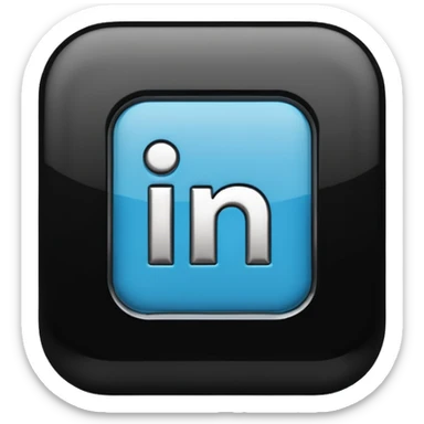 black 3d linkedin logo (the real Linkedin logo must be used) sticker