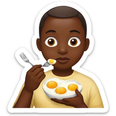 Ghanaian eating eggs sticker