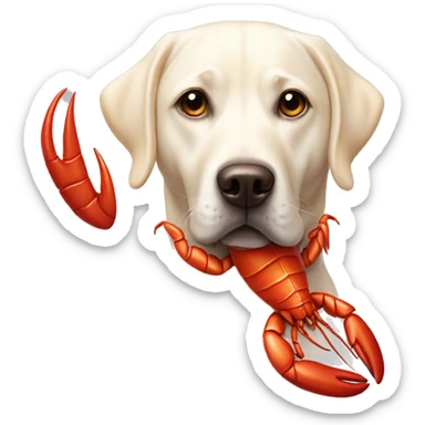 White Lab dressed as a lobster sticker