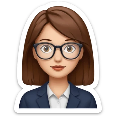 Femme brune lunette  sticker