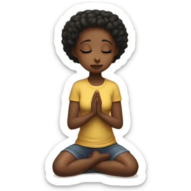 Girl on her knees prays sticker