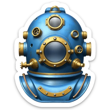 blue diving helmet sticker