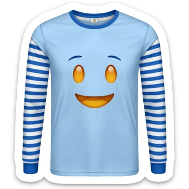 T-Shirt manches longues rayé bleu  sticker