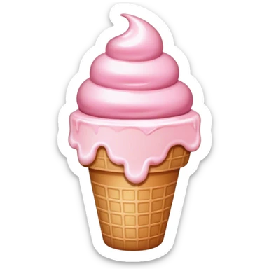pink ice cream cup sticker