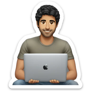 20yo-middle eastern man-black-hair-with-a-macbook sticker