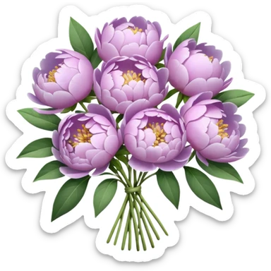 pastel lilac bouquet of peonies sticker