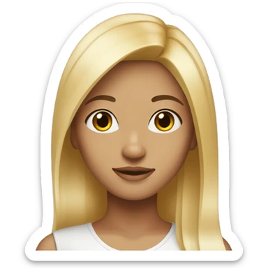 a girl with blonde hair brown eyes and straight hait sticker
