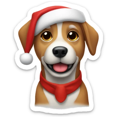 Perro disfrazado santa claus sticker