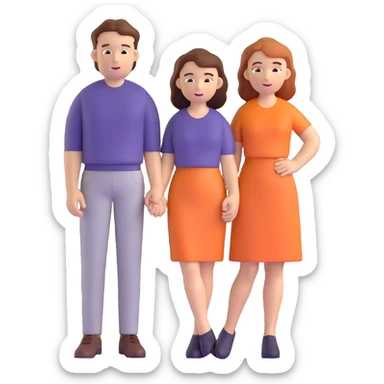 wedding couple with white man with dark brown hair and white woman with light ginger hair sticker