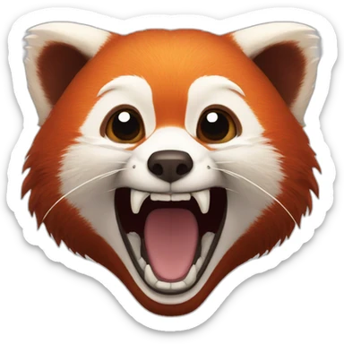 red panda scream sticker
