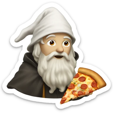Wizard eating pizza sticker