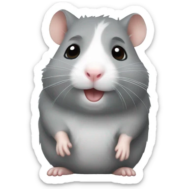 Little gray hamster sticker