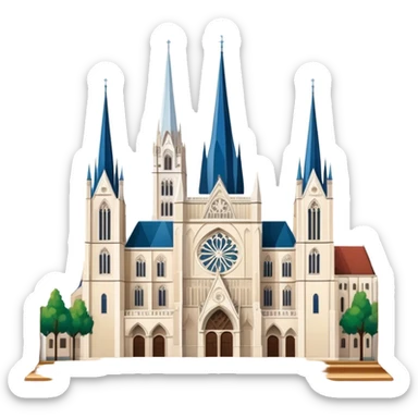 Zagreb Cathedral Landmark Emoji – Depicting its Gothic architecture and twin spires. sticker
