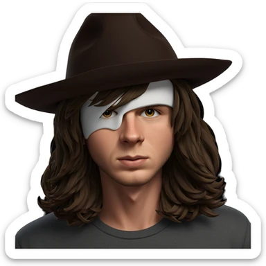 brown haired boy in hat sticker