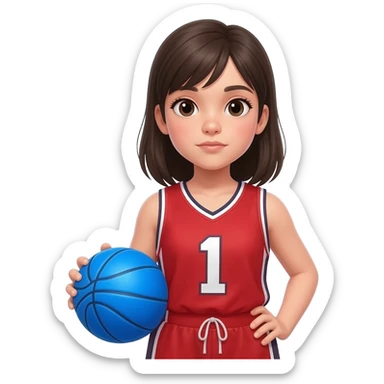 number 1 girl blue basketball sticker