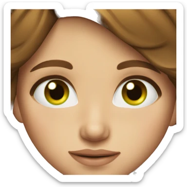 beautiful girl with brown hair green eyes and freckles sticker
