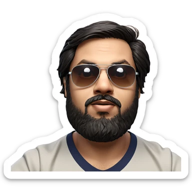 portrait of a man with sunglasses sticker