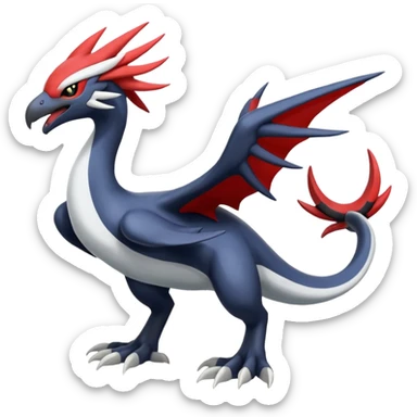 Yveltal-Lugia-Silvally-Fakémon-hybrid-creature (full body)  sticker