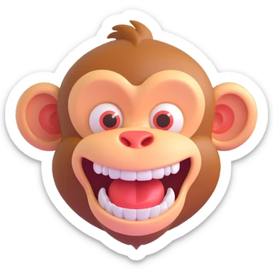 laughing monkey showing teeth sticker