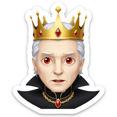 Vampire King, Elder vampire in royal black coat, wearing a crown, red eyes.
 sticker
