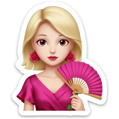 Clean girl pink fan and I love rose sticker