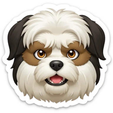 White havanese angry at black havanese sticker