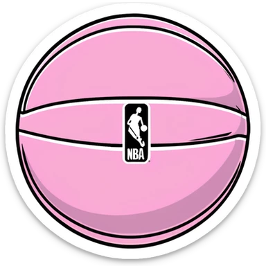 Spalding basketball with NBA logo, white color with pastel pink and green swirls pattern sticker