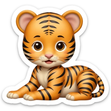 Baby with tiger stripes sticker