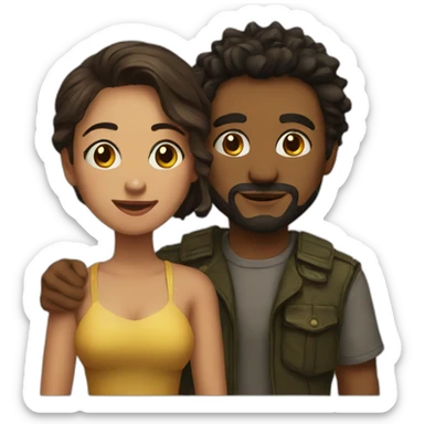 Leo das with eliza das sticker