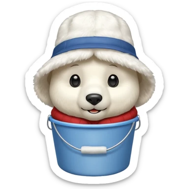 polar bar with bucket hat sticker