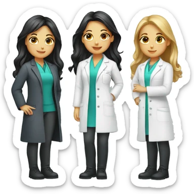 Group of six pharmacists girls sticker
