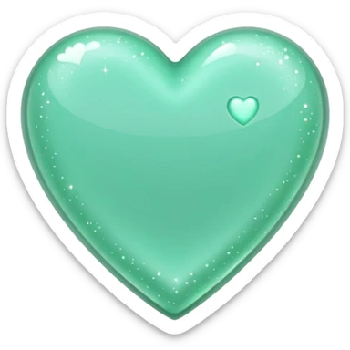 mint green sparkling heart sticker