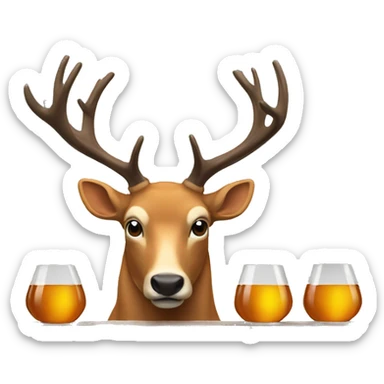 cerf en train de boire du cognac sticker