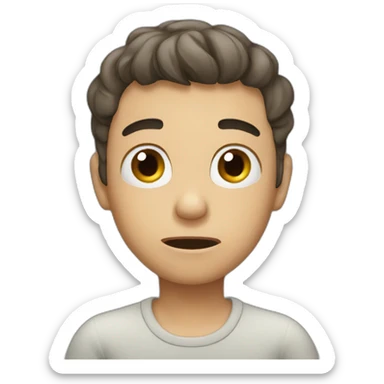 confused boy with hand in head sticker