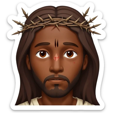 Dark skin Jesus with thorns on head injured  sticker