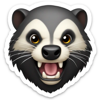 angry dangerous honey badger head sticker