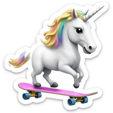 Unicorn riding a skateboard  sticker