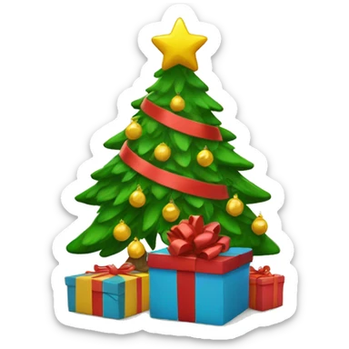 Gifts under tree sticker