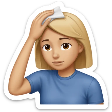 Wiping off sweat sticker