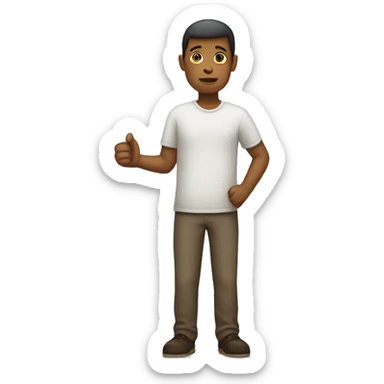 a person standing forward with only one arm sticker