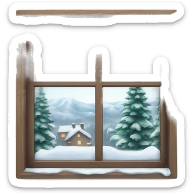 Window with winter view outside  sticker