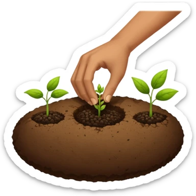 es werden saamen von einer hand in die erde getan sticker