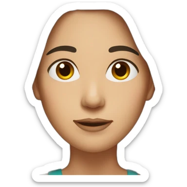 middle age woman with long dark brown hair sticker