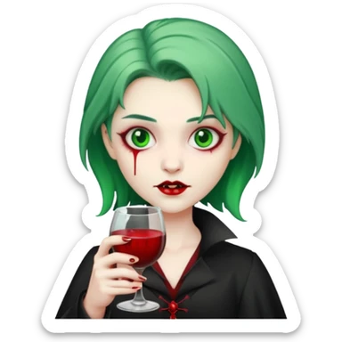 vampire Drink holders with  hat green hair  sticker