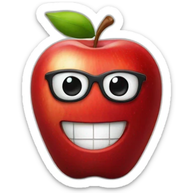 red apple wall street sticker