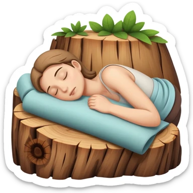 Log with sleeping my head sticker