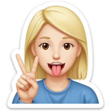 Fait un mélange des deux emojis suivant : 😝✌️ sticker