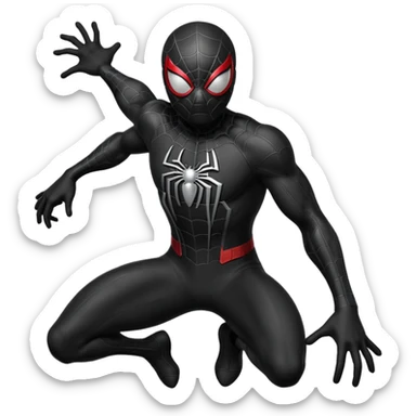Black spider man sticker