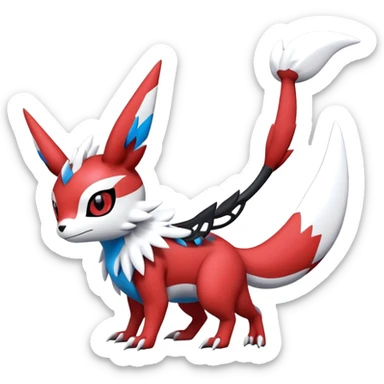  Cute Guilmon-Latias-Umbreon-Fakémon-hybrid-creature (full body)  sticker