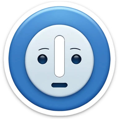 Blue circle with irregularities on it on it is boundaries and it should have a white tick no face sticker